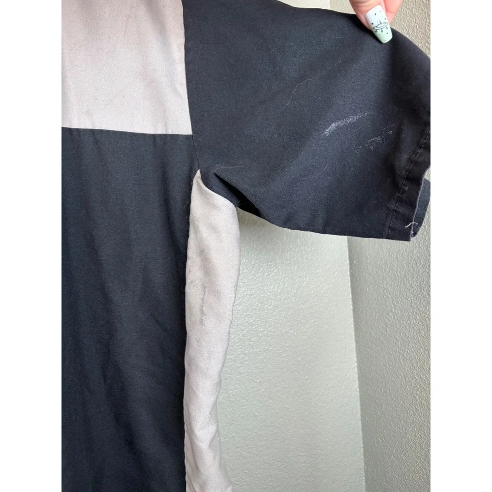 Red Kap XL Mens Mechanic Shop Work Shirt Short Sleeve‎ Black Gray Button Up